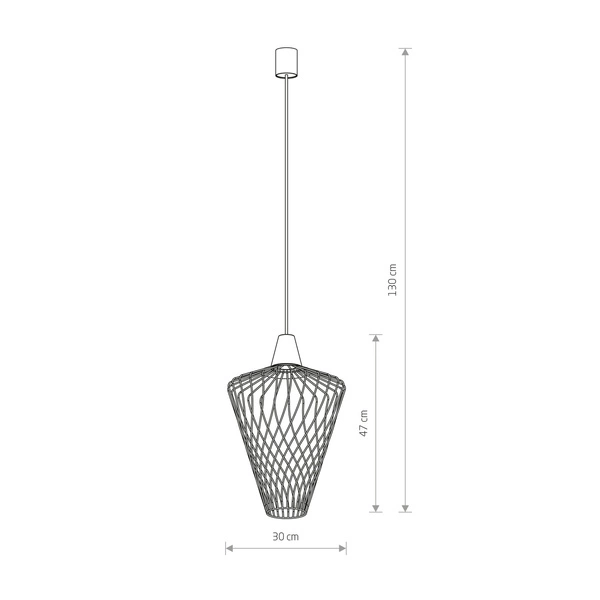 Lampa wisząca druciana zwis nowoczesna WAVE L czarny śr. 40cm 8856