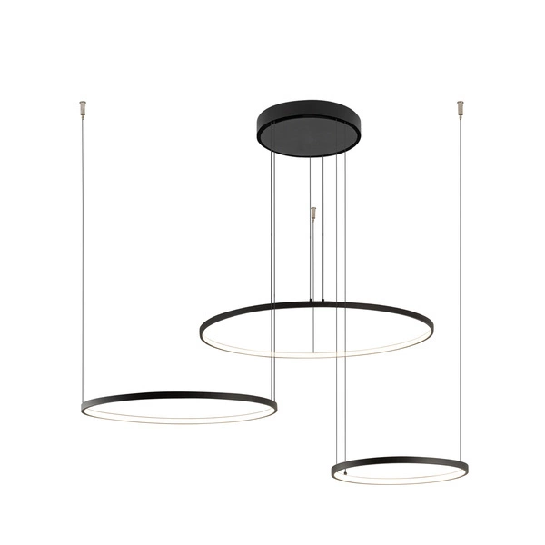 Lampa wisząca CIRCOLO LED szer. 125cm 45W barwa ciepła 3000K | czarny 10817