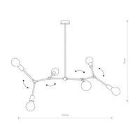 Lampa sufitowa loft TWIG VI czarny szer. 110cm 9138