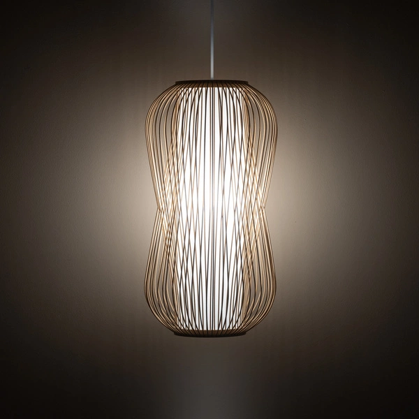 Lampa wisząca PUKET L śr. 30cm E27 | naturalne drewno/biały 11162