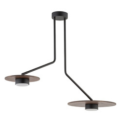 Lampa sufitowa DISK II szer. 72cm 2xGX53 | czarny/brązowy