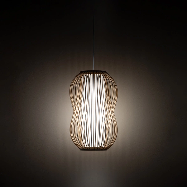 Lampa wisząca PUKET S śr. 21cm E27 | naturalne drewno/biały 11160