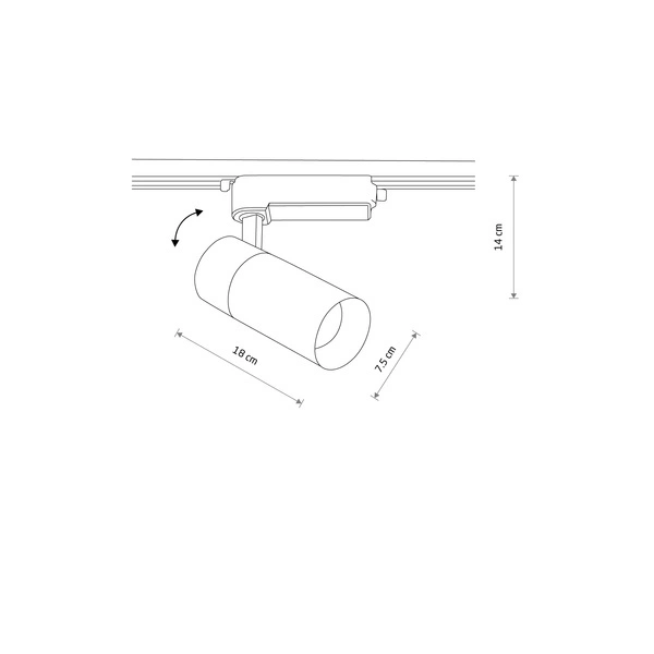 Spot TINOS LED wys. 18cm 30W barwa ciepła 3000K do szyn PROFILE | biały 10375