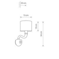 Kinkiet klasyczny NEWPORT I stal i szkło | biały 8157