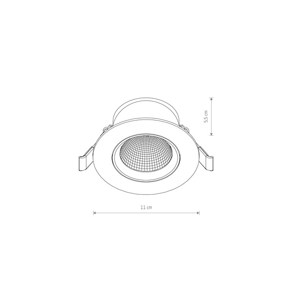 Lampa podtynkowa EGINA LED szer. 11cm 10W barwa ciepła 3000K | biały 10551