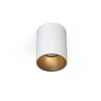 Spot sufitowy designerski tuba EYE TONE GU10 śr. 8,9cm | biały złoty 8926