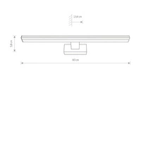 Kinkiet do łazienki PICASSO LED 4000K IP44 12W szer. 60cm | chrom 8131