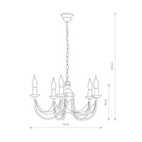 Żyrandol świeczki ARES V zwis 205