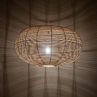 Lampa wisząca RATTAN L śr. 79cm E27 | naturalne drewno/biały 11155