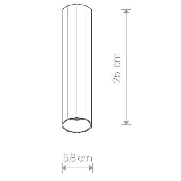 Spot sufitowy kanciasta tuba POLY M czarny śr. 5,8cm 8878