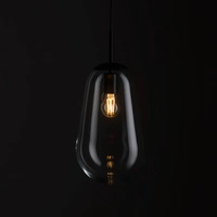 Lampa wisząca PEAR BLACK M wys. klosza 51,5cm E27 | czarny/transparentny 7798