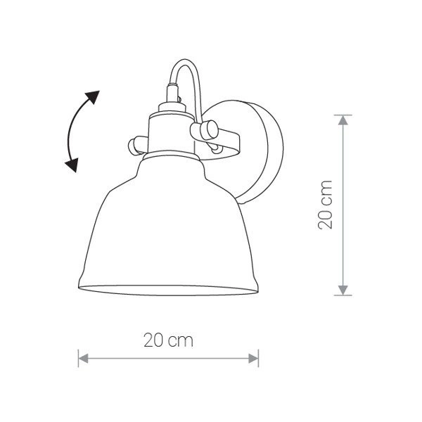 Duży industrialny kinkiet szklany AMALFI GOLD I śr 16cm 9155