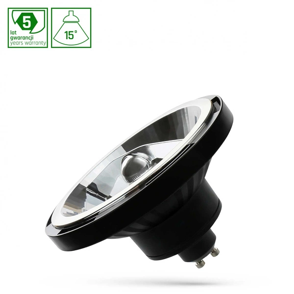 LED AR111 GU10 230V 12W COB 15st NW BLACK SPECTRUM