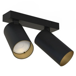 Reflektor sufitowy natynkowy MONO II BLACK GOLD szer. 20cm 2xGU10 | czarny/złoty 7766