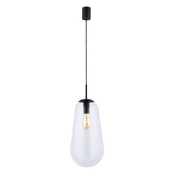 Lampa wisząca PEAR L 59cm E27 | czarny/transparentny