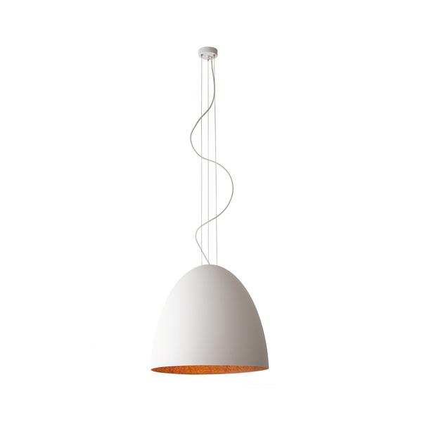 Lampa wisząca EGG L WHITE szer. 55cm 5xE27 | biały/miedziany 10324