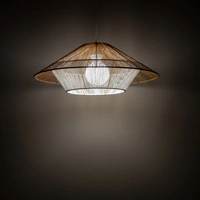 Lampa wisząca JAPANDI S szer. 50cm E27 | naturalne drewno/biały 11156