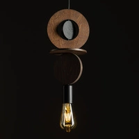 Lampa wisząca DROPS WOOD C 216,5cm E27 | ciemne drewno/czarny 11175