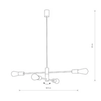 Lampa wisząca loftowa ROTOR IV E27 60W wys. 83cm | czarny 7935