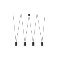 Lampa wisząca MORE TONE IV dł. 160cm regulowana 4xGU10 | czarny/złoty 7814
