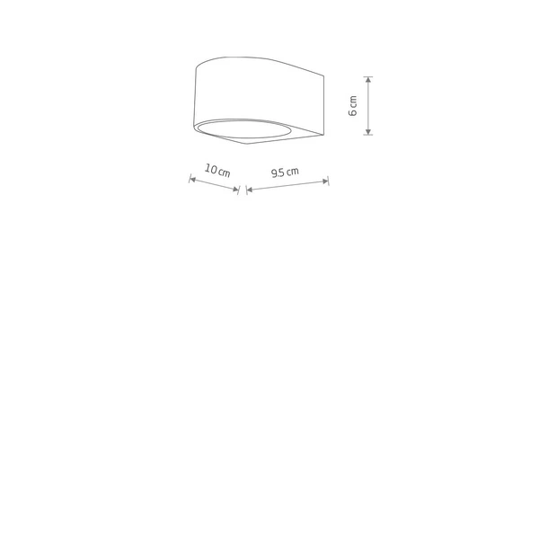 Kinkiet NEL LED I wys.6cm szer.9.5cm 5W 3000K 500lm IP54 | Czarny