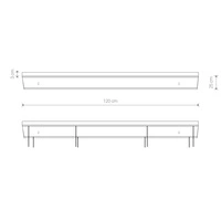 Natynkowa puszka montażowa CAMELEON CANOPY C 1200 BLACK szer 120cm czarna 8554