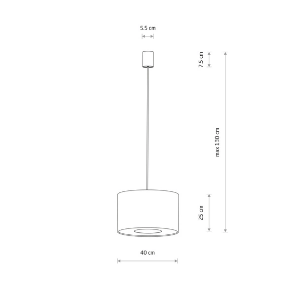 Lampa wisząca CEDRO S E27 wys.130cm szer.40cm | Beż 11664