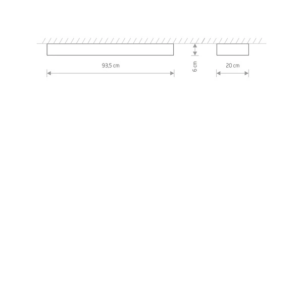 Lampa sufitowa SOFT CEILING LED GRAPHITE 2xT8 16W 90x20cm | grafitowy 7531