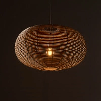 Lampa wisząca RATTAN L śr. 79cm E27 | naturalne drewno/biały 11155