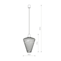 Lampa wisząca druciana zwis nowoczesna WAVE L czarny śr. 40cm 8856