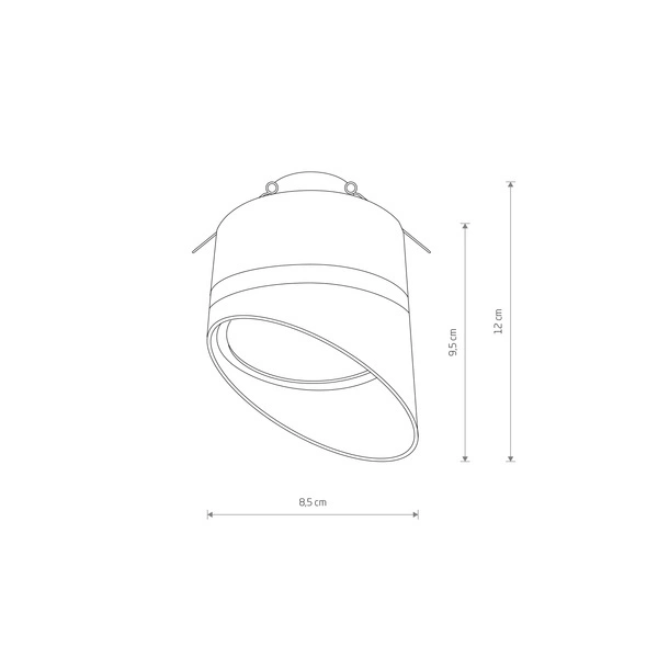Lampa wpuszczana VIS szer. 8,5cm GX53 | czarny 10485