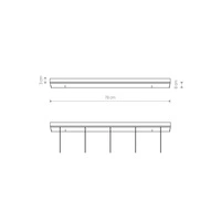 Puszka montażowa zwis CAMELEON CANOPY B 780 BLACK czarna 78cm do 12pkt 8561