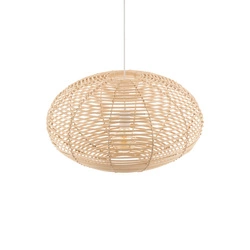 Lampa wisząca RATTAN M śr. 60cm E27 | naturalne drewno/biały 11154