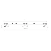 Lampa 6 punktowa podtynkowa MONO SURFACE VI 200cm GU10 | mosiądz 7748