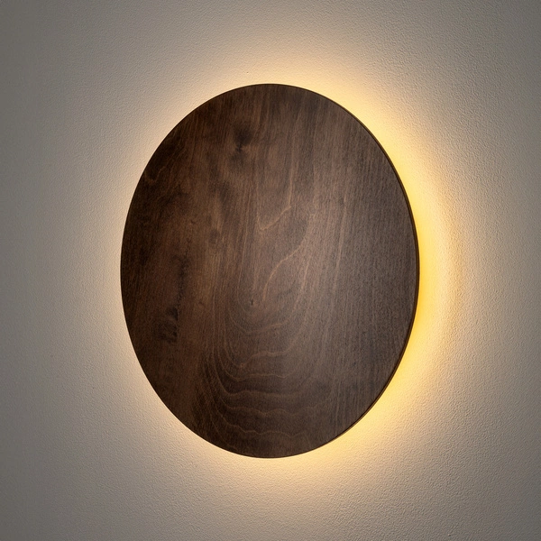 Kinkiet RING TIMBER LED L śr. 35cm 13W barwa biała ciepła 3000K | ciemne drewno 11291