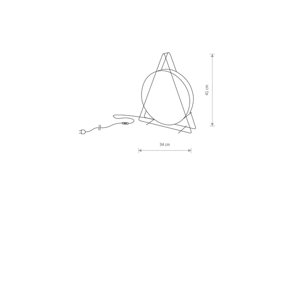 Lampa podłogowa mała nowoczesna WHEEL złoty szer. 34cm 9032