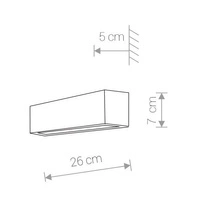 Kinkiet STRAIGHT WALL WHITE XS 26cm 6345