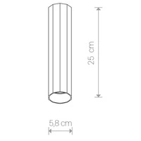 Spot sufitowy kanciasta tuba POLY M biały śr. 5,8cm 8877