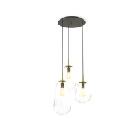 Lampa wisząca PEAR III wys. 130cm 3xE27 | złoty/transparentny 7794