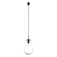 Lampa wisząca PEAR BLACK M wys. klosza 51,5cm E27 | czarny/transparentny 7798