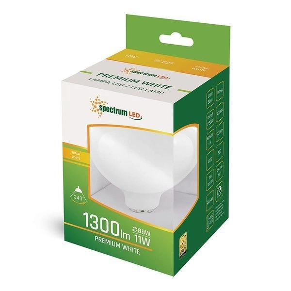 Żarówka LED GLOB G125 E-27 230V 11W COG NW Barwa Neutralna 4000K SPECTRUM