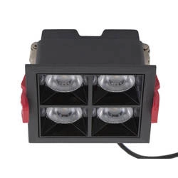 Oprawa punktowa podtynkowa MIDI LED BLACK szer. 9,2cm 16W neutralna 4000K | czarny 10064