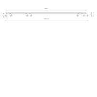 Lampa sufitowa FOURTY V miniGU10 dług.200cm szer.4cm | Silk gray 11441