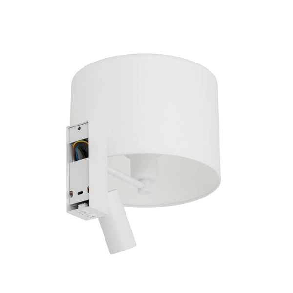 Kinkiet LUSSO 1xE27 E27+miniGU10 wys.30cm szer.23cm włącznik | Biały 11520