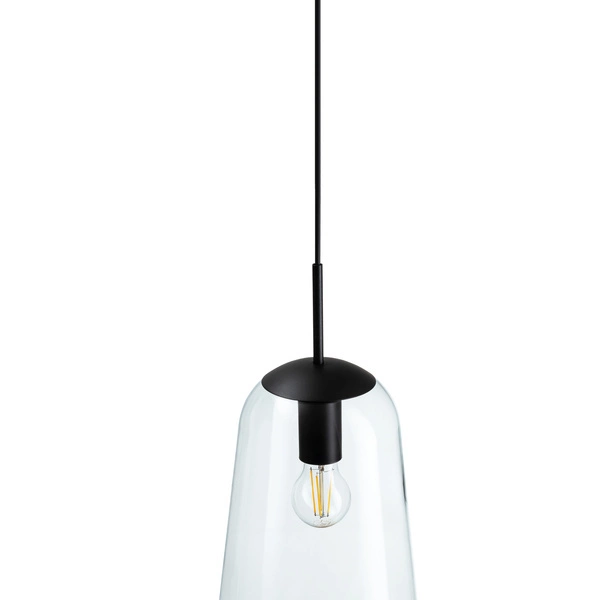 Lampa wisząca PEAR L 59cm E27 | czarny/transparentny 7797
