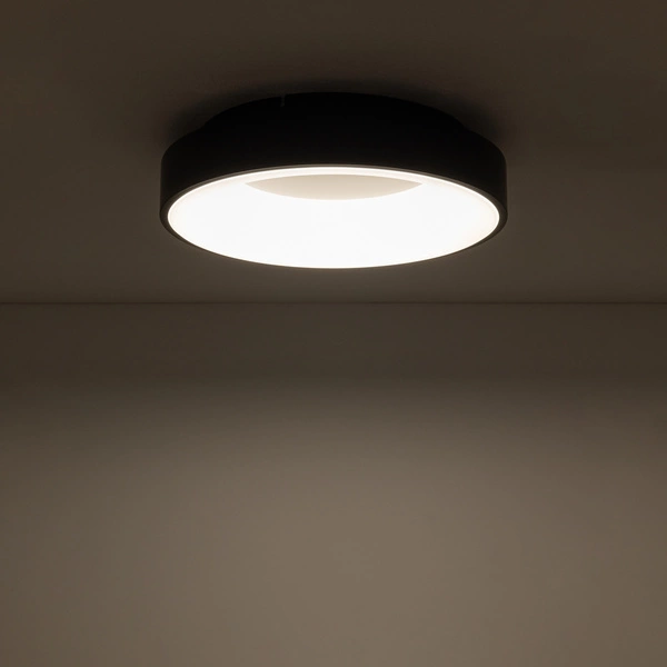 Plafon LED czarny NIKKI ROUND LED 38cm 32W ciepła 3000K | czarny 11206