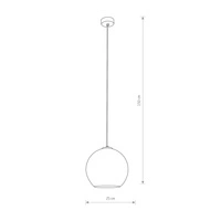 Lampa wisząca zwis kula POLARIS I miedziany śr. 25cm 9058