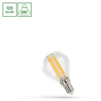 Filament LED kulka G45 E14 230V 5,5W COG CLEAR ciepła 3000K