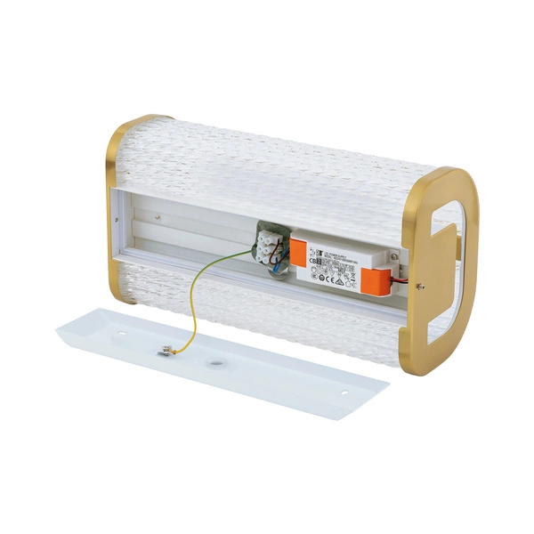 Kinkiet PALMAS LED BRASS wys. 30cm 15W barwa neutralna 4000K IP44 | mosiężny/biały 10730