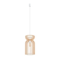 Lampa wisząca KYMI A szer. 26 cm 10570 drewno | Biała